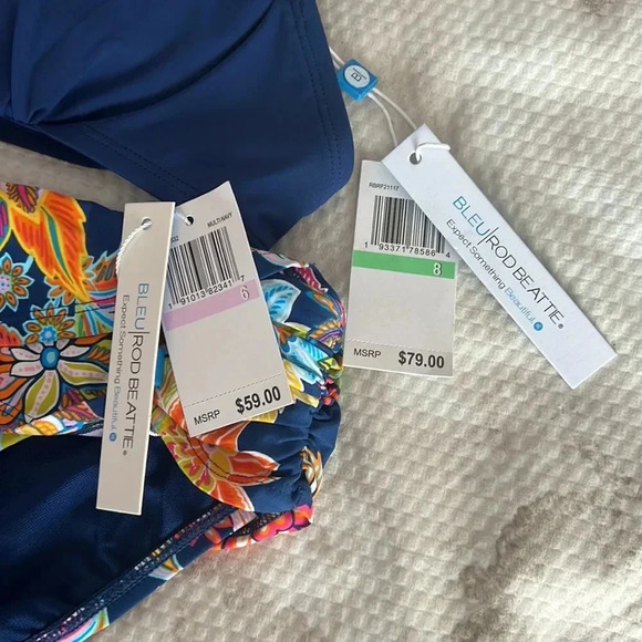 Bleu Rod Beattie Rufflicious Underwire Bikini Top Size 8 Bottom Size 6 - Picture 9 of 9